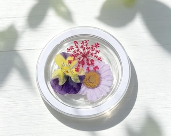 Real Hydrangea Daisy Flower Magnetic Phone Grip, Dried Mushroom Plant Grip,Pressed Kiwi Fruit Phone Holder Accessories, Kindle Magnet Grip
