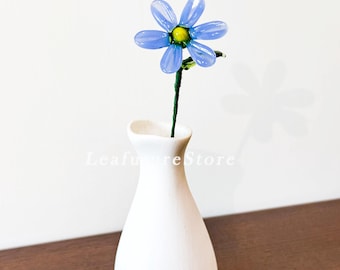 Forget Me Not Glass Flower, Handmade Glass Flowers, Blue Glass Flowers, Yellow Glass Gifts, Home Decoration, Wedding Decor, Birthday Gift