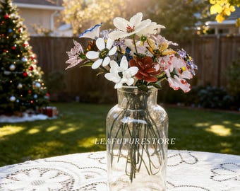 Handmade Glass Birth Month Flower, Glass Flowers, Lily of the Valley, Larkspur, Holly, Honeysuckle, Peony, Home Wedding Decor, Birthday Gift