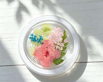 Real Hydrangea Daisy Flower Magnetic Phone Grip, Dried Mushroom Plant Grip,Pressed Kiwi Fruit Phone Holder Accessories, Kindle Magnet Grip