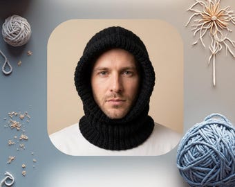 Men’s Crochet Balaclava Pattern PDF | Winter Face Cover | Digital Download