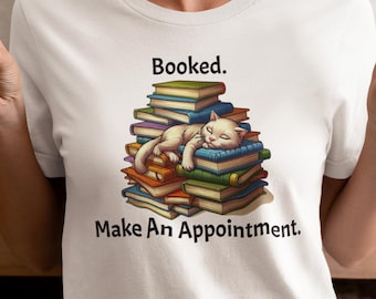 Cat Nap Book Lover Shirt: Cozy Kitten Sleeping on Books