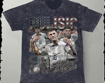 Christian Pulisic Bootleg T-Shirt PNG: Football Design (Instant Download) Soccer World Cup, USA team.