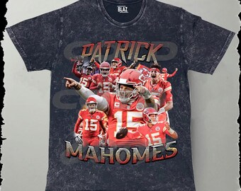 Patrick Mahomes T-Shirt Design: Chiefs Football, Retro 90s Bootleg (PNG Digital Download)
