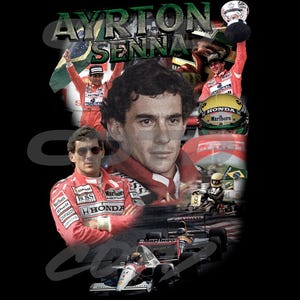 Ayrton Senna T Shirt Design PNG Instant Download, DTG DTF Ready to print design, Rap tee vintage.