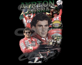 Design della maglietta di Ayrton Senna: maglietta rap vintage (download digitale PNG)