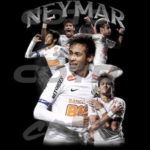 Neymar PNG | T-Shirt PNG | Bootleg T-Shirt PNG | Printable Bootleg T-Shirt Design | Football | Instant Download and Ready To Print | Santos