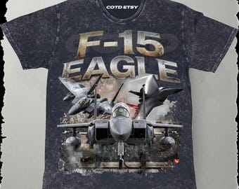 F15 Eagle Bootleg T-Shirt Design PNG | Vintage 90s Military Aircraft Graphic | Retro Fighter Jet Shirt Design | Digital Download