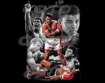 Muhammad Ali Boxeando PNG / Arte digital de alta resolución (300 DPI)