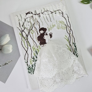 Embroidery Wedding Journal Embroidered Journals for Bridals Bridesmaid Gifts Wedding Dress Custom Bridal Hair Wedding Planner Notebook