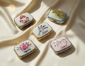Hand Embroidered Pill Box, Mini Mushroom Jewelry Box, Custom Name Gift product logo