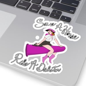 Stickers Lady Partner Kiss-Cut, vaginisme, plancher pelvien, santé féminine, dilatateurs, autonomisation des femmes, cowgirl western