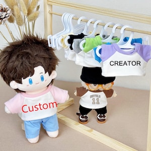 Cute Doll T-shirt, Custom 10/15/17/20cm Doll T-shirt, Stuffed Doll T-shirt for Fans, Doll T-shirt Outfits Decoration
