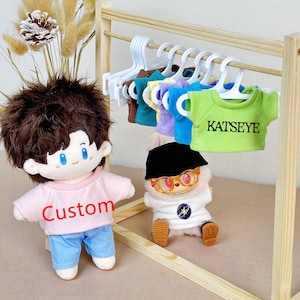 Kawaii Doll T-shirt, Custom 10/15/17/20cm Doll T-shirt, Stuffed Doll T-shirt for Fans, Doll T-shirt Outfits Decoration