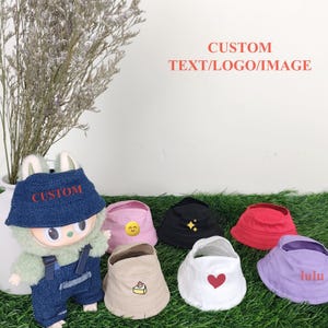 Custom 15/17 cm Doll Bucket Hat, Personalized 15/17 cm V1/2/3 Canvas Fisherman Hat, 15/17 cm Doll Keychain Outfits Decoration Hat