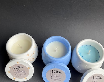 Scented Container Candle | 100% Natural Soy Wax | Handmade | Fir needle and Lavender Scent