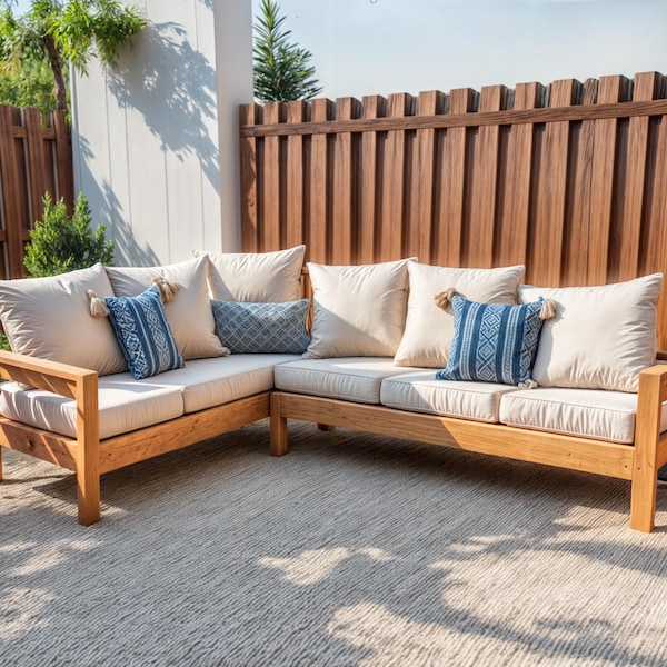 Sectional Sofa Plans: Outdoor Patio Garden Furniture, Woodworking plans (PDF Download),