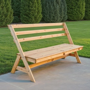 DIY Wooden Y-Frame Bench Plan: Outdoor Furniture Build (PDF File)
