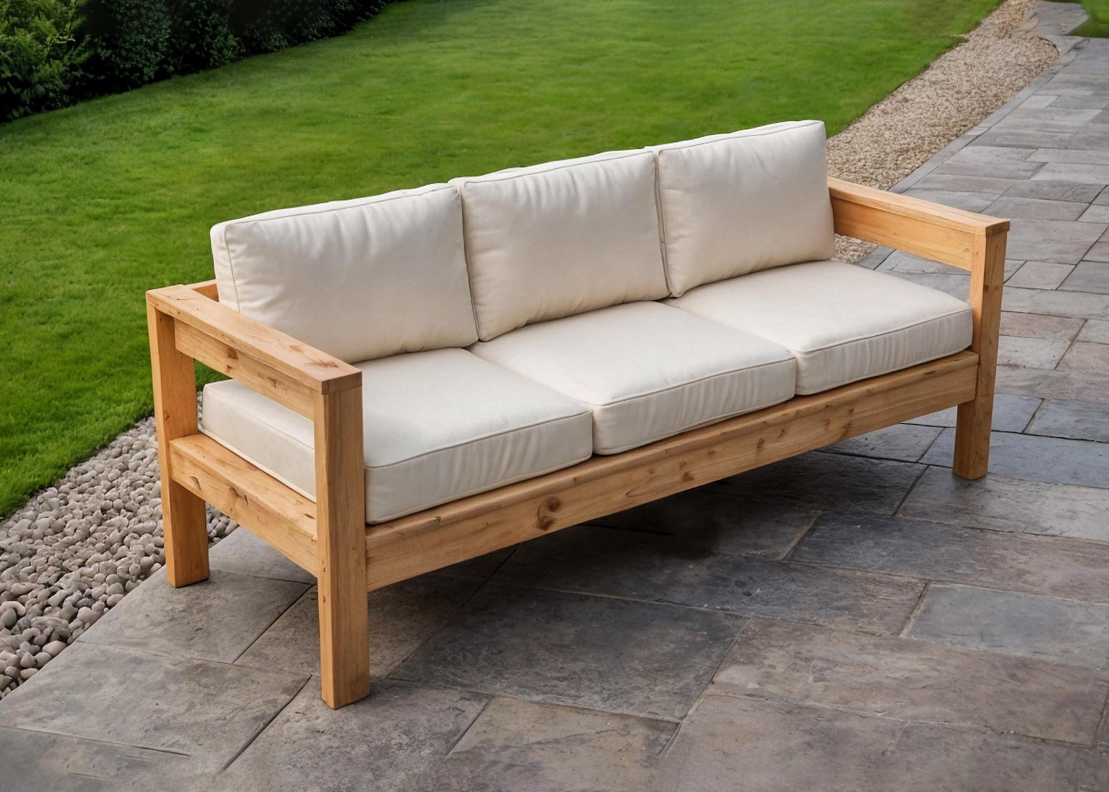 DIY Wooden Outdoor Sofa Build Plan, Woodworking Plans, Patio Furniture ...