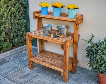 DIY Potting Bench Build Plans: Garden Station Woodworking (PDF Download)