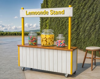 PDF Download, DIY lemonade stand plan, DIY drink cart, collapsible event cart, party gift cart, woodworking guide, Digital instructions