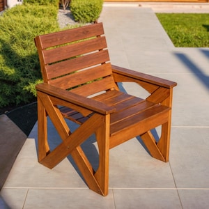 DIY Deck Chair Plans: Rustic X-Brace Design (PDF)
