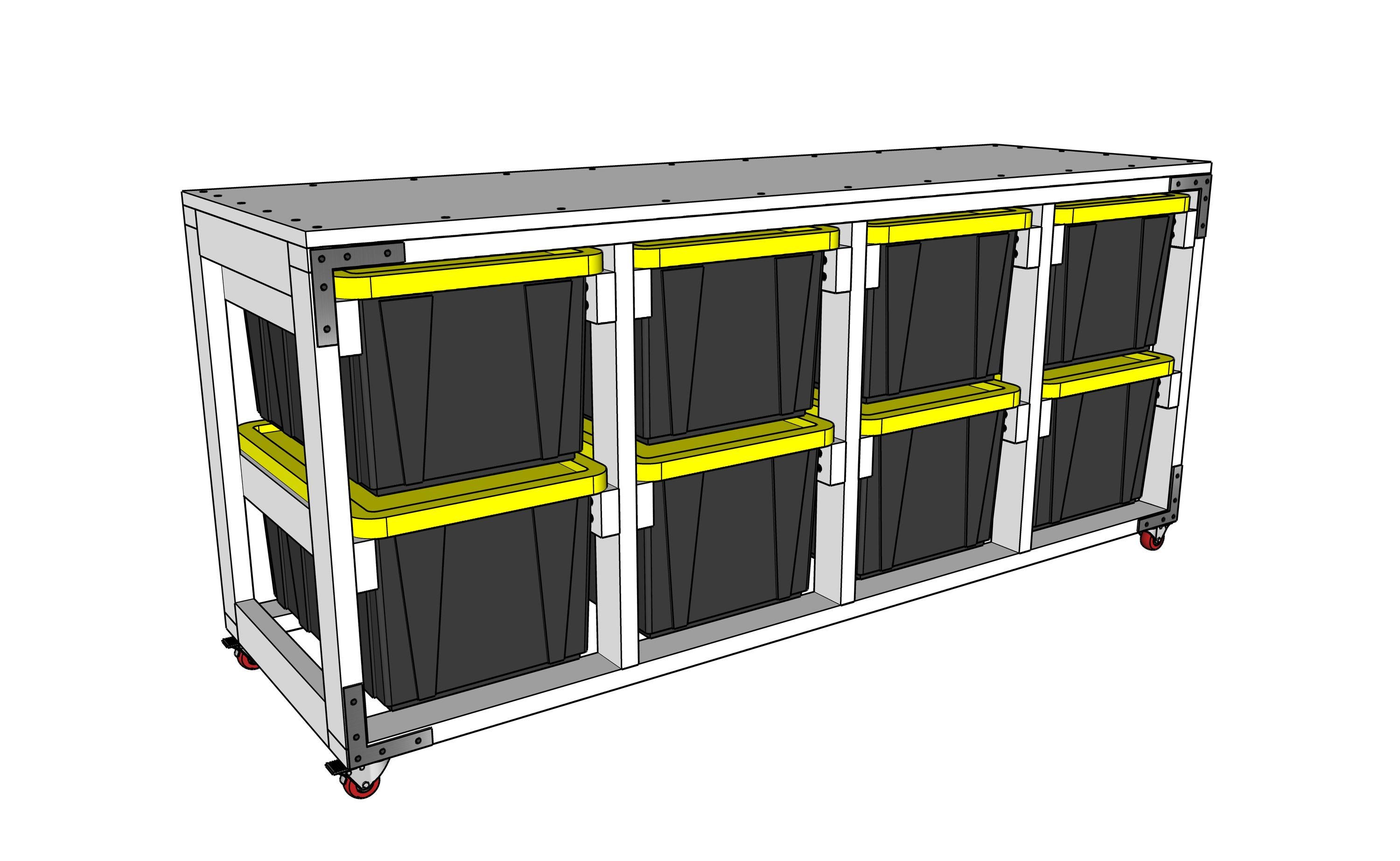 DIY Garage Storage Rack Plans for 27-gallon Totes | Tote Garage Storage ...