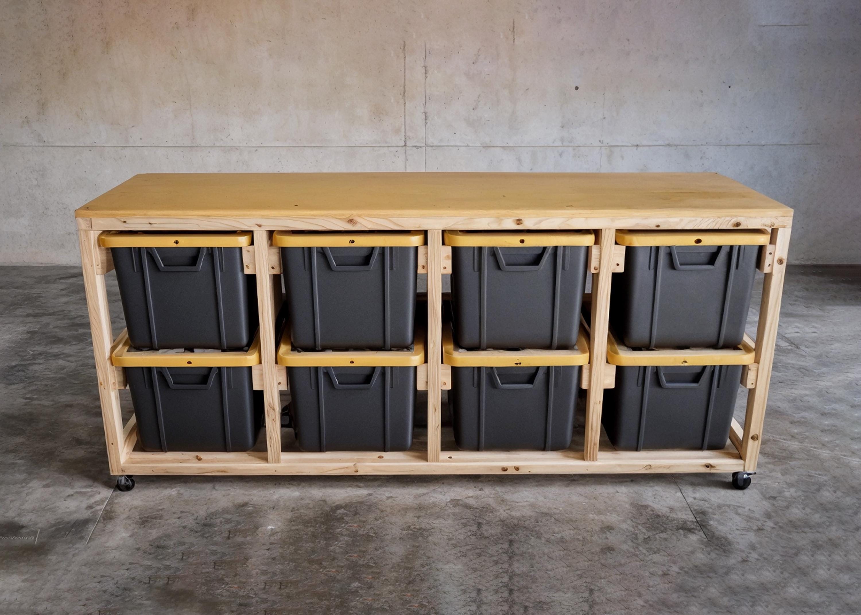 DIY Garage Storage Rack Plans for 27-gallon Totes | Tote Garage Storage ...