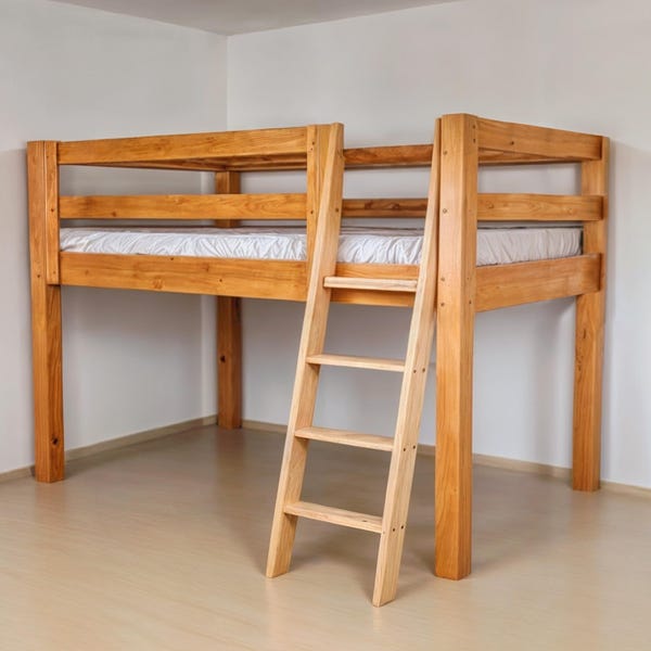 Twin Size Loft Bed Woodworking Plan (PDF Download)