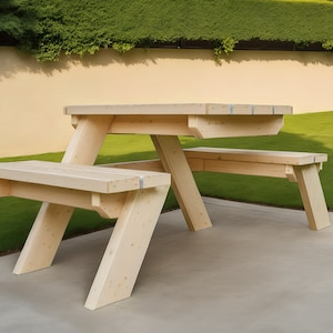 2-Seat Picnic Table Build Plans: DIY Bench Seating (Digital Download)