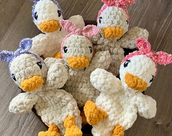 Crochet Della Duck Snuggler | Handmade Baby Lovey
