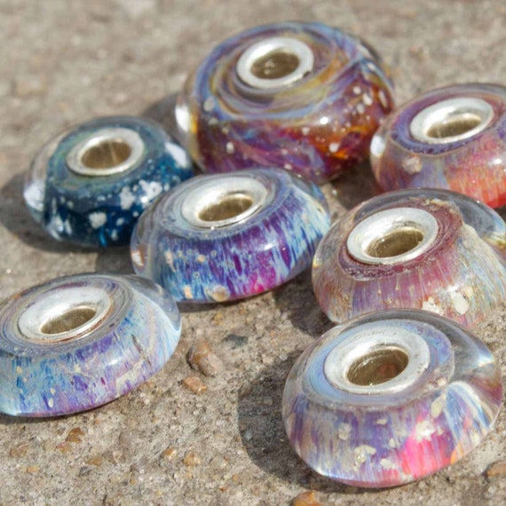 Silver Cored Cremation Glass Beads Etsy