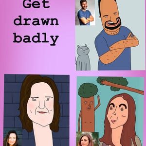 Get drawn badly! DOWNLOAD ONLY. A funny, odd cartoon style. Custom Ugly Portrait, Funny Ugly Drawing, caricature. Perfect quick gift. Weird!