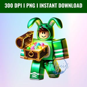 Kids Easter Printable, Boy Easter PNG,  Green Bunny Easter Clipart, Easter Egg Hunt, Easter PNG, Easter Design Png for Kids, Digital File