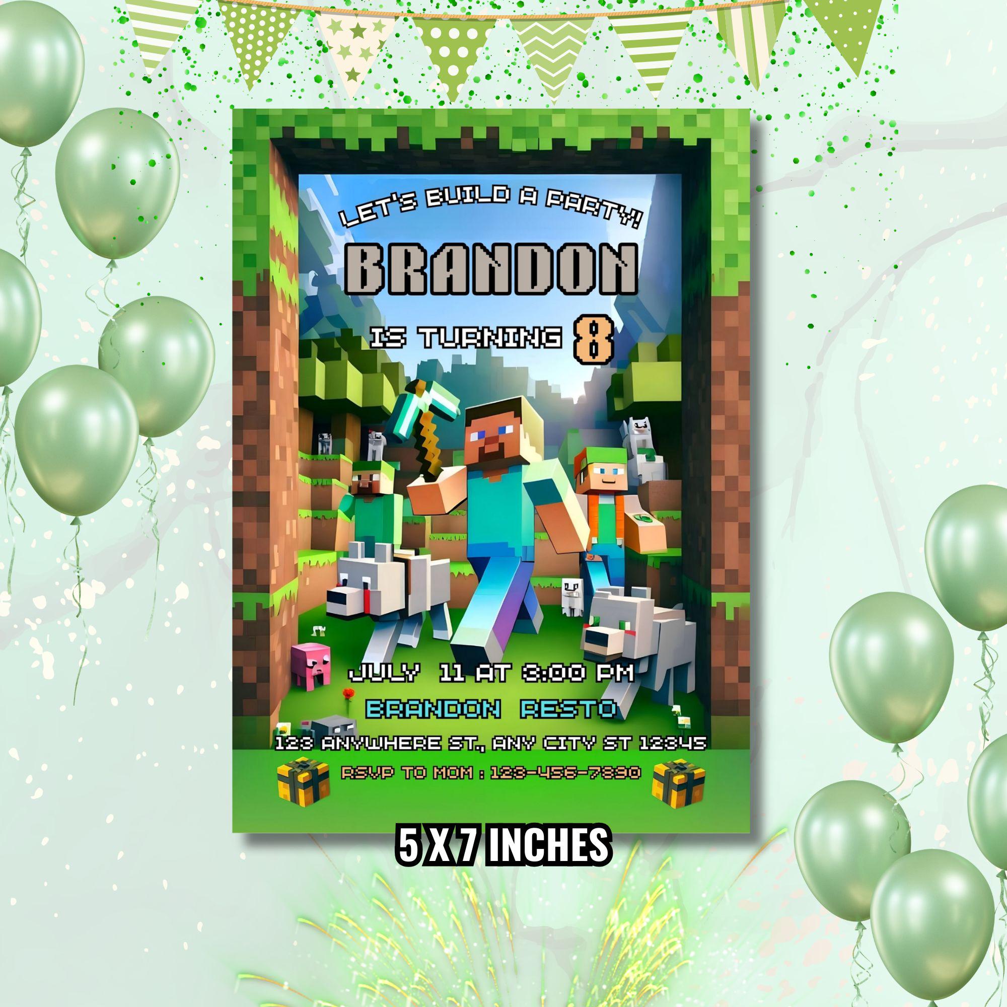Editable Boy Gamer Party Invite