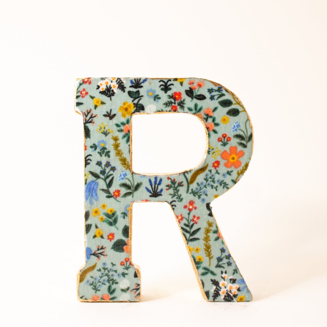 Wooden Letter r Rifle Paper Co. Fabric Etsy