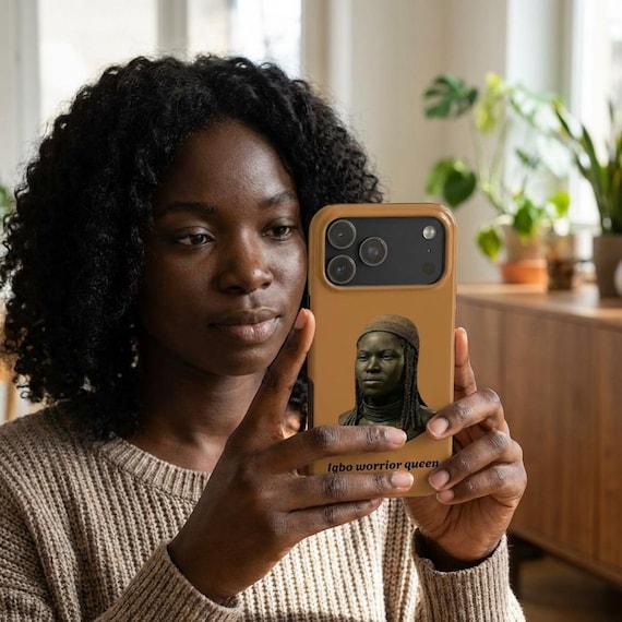 African Queen Phone Case, Igbo Warrior Design, Black Woman Case, Afrocentric iPhone Case, Melanin Queen Gift, Cultural Art Cover