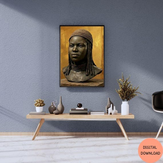 Igbo Warrior Queen Digital Art Bundle | 13+ Sizes | 11th Century African History Wall Art | Nigerian Diaspora Home Decor | Instant Download