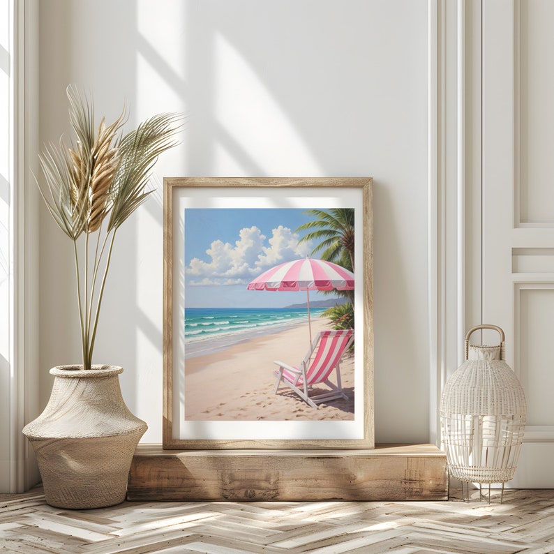 Pastel Beach Oil Painting Set of 3 | Coastal Wall Art | Beach Girly ...