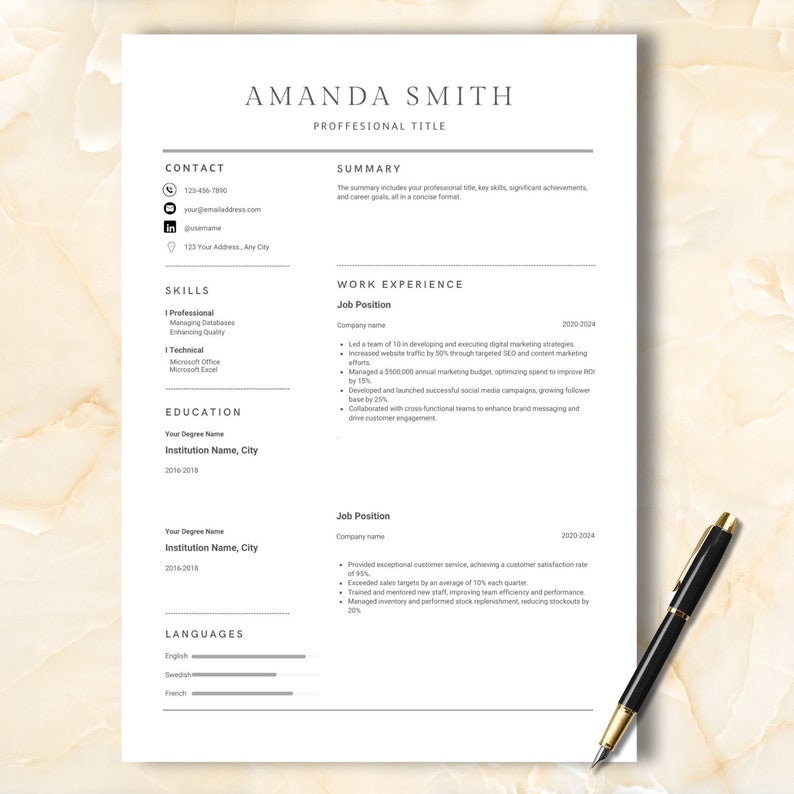 CLEAN ELEGANT MINIMALISTIC Resume - Il 794xN.6159975807 Gbql 