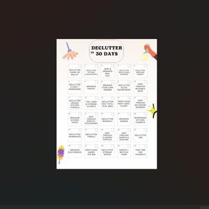 30-Day Declutter Challenge | 30-Day Planner | 30-Day Declutter Challenge Printable | Room-by-Room Guide to Simplify Your Home |