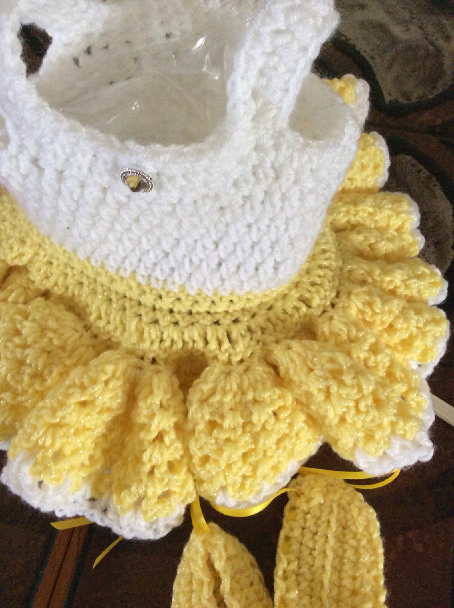 yellow and whit ballet outfit with shoes for 18