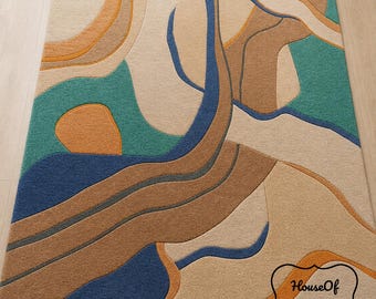 Abstract Area Rug | Handmade Modern Wool Rug