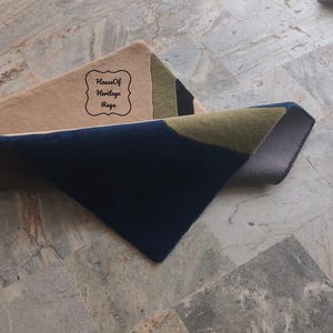 Handtuftad geometrisk modern ullmatta – Grön modern matta från mitten av århundradet för sovrum, vardagsrum, blå och grön abstrakt matta 8x10, 9x12 bild 2