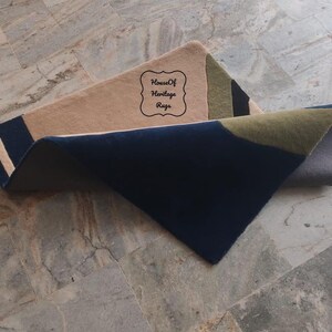 Handtuftad geometrisk modern ullmatta – Grön modern matta från mitten av århundradet för sovrum, vardagsrum, blå och grön abstrakt matta 8x10, 9x12 bild 6