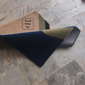 Handtuftad geometrisk modern ullmatta – Grön modern matta från mitten av århundradet för sovrum, vardagsrum, blå och grön abstrakt matta 8x10, 9x12 bild 4