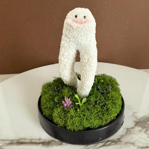 Adorable and misunderstood Fresno Nightcrawler figurine. Miniature. Diorama. Cryptid. Cute! One of a kind. Hand made.