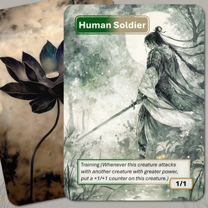 Menschlicher Soldat Token MTG (1/1 Training Grün-Weiß)