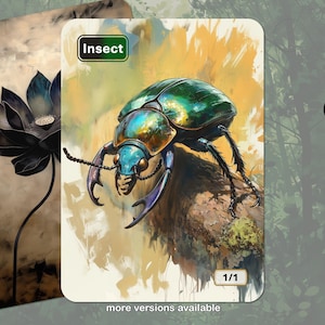 Ficha de Insecto MTG (Negro-Verde 1/1)