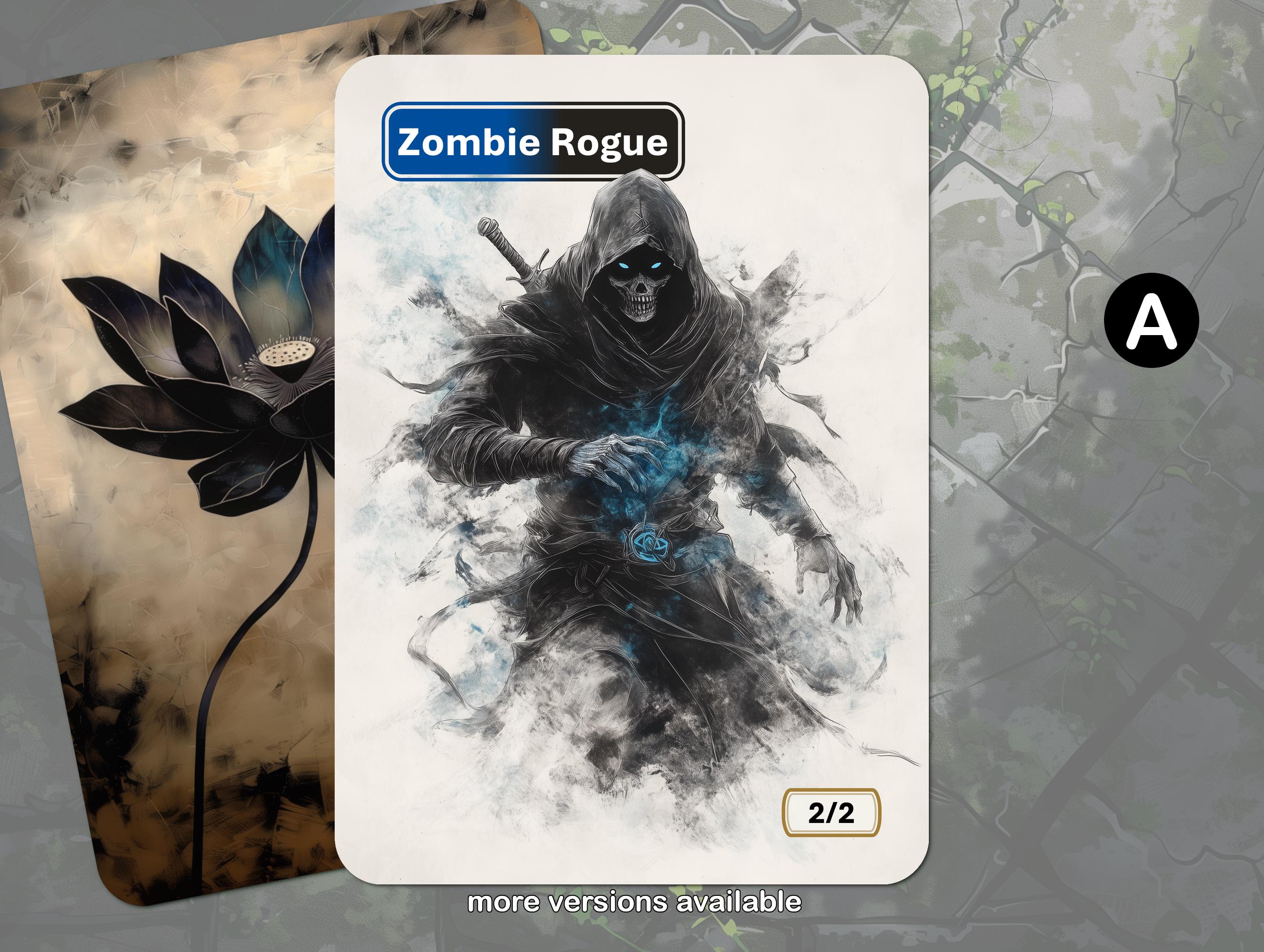 Zombie Rogue Token MTG (blue-black 2/2) - Etsy
